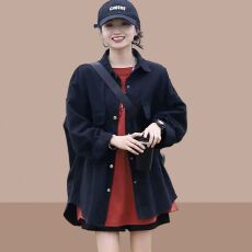 批发纯棉面料 休闲衬衫外套女韩版春秋季新款小个子爆款宽松小众上衣