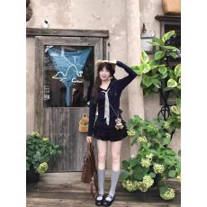 批发【官图 随心裁莫代尔260克1*1】韩系正肩<b class='q'>长袖</b><b class='q'>T</b><b class='q'>恤</b>飘带假两件上衣