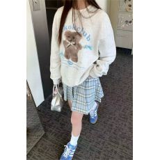 批发官图 纯棉华棉 奶盐<b class='q'>小熊</b>蓝蝴蝶结<b class='q'>卫衣</b>秋冬小众上衣女