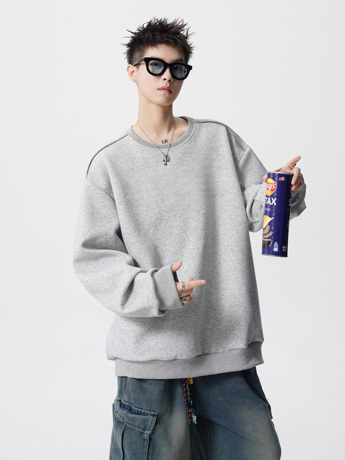 경관 그림 아메리칸 지퍼 디자인 라운드 넥 후드티 남자 높음 거리 조수 브랜드 맨위 루즈핏 커플룩 재킷