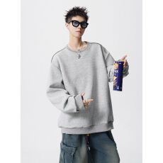 批发【官图】美式拉链设计圆领<b class='q'>卫衣</b><b class='q'>男</b>高街潮牌上衣宽松情侣装<b class='q'>外套</b>