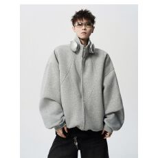 批发【官图 高品质】重磅潮牌解构开衫<b class='q'>卫衣</b><b class='q'>男</b>不规则拼接立领<b class='q'>外套</b>