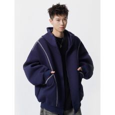 批发【官图】重磅连帽<b class='q'>卫衣</b><b class='q'>男</b>女美式高街情侣开衫复古宽松运动<b class='q'>外套</b>