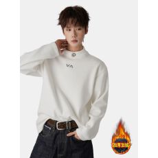 批发【实拍 加绒加厚】半高领<b class='q'>卫衣</b><b class='q'>男</b>潮牌高级感长袖T恤内搭打底衫