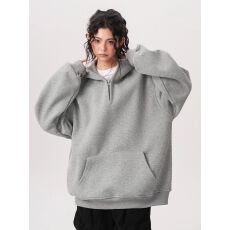 批发【官图】美式半拉链重磅连帽<b class='q'>卫衣</b>女<b class='q'>男</b>秋冬oversize慵懒风上衣