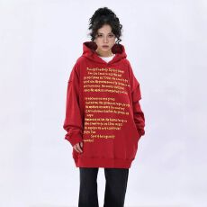 批发【官图】高街复古字母涂鸦连帽<b class='q'>卫衣</b><b class='q'>男</b>女小众潮牌宽松套头上衣