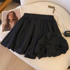 批发甜辣妹白色花苞裤裙女春夏季高腰显瘦蓬蓬裤a字<b class='q'>休闲</b>泡泡灯笼<b class='q'>短裤</b>