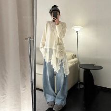 批发<b class='q'>中长款</b>不规则假两件蕾丝拼接长袖T恤女修身显瘦<b class='q'>打底衫</b>上衣