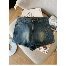 批发美式高腰大码牛仔半身裙女夏季新款设计感弹力显瘦百搭包臀裙裤