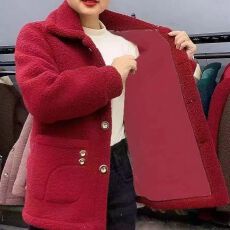 批发加绒加厚仿羊羔绒毛皮草<b class='q'>妈妈</b>装中长外套皮草保暖<b class='q'>外套女</b>