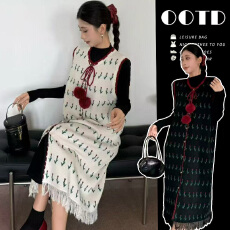 批发大量出货 2025新款法式甜美宽松显瘦孕妇装秋冬套装