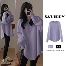 批发大货~秋冬外穿中长款日系慵懒复古孕妇针织衫