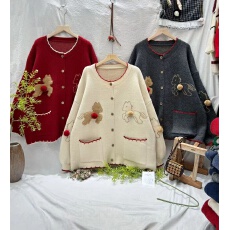 批发新款秋<b class='q'>冬</b>慵懒风时尚拼色温暖气质孕妇毛针织衫