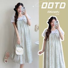 批发实拍大货~爆款法式气质时尚显瘦<b class='q'>韩版</b>宽松假两件<b class='q'>孕妇</b><b class='q'>连衣裙</b>