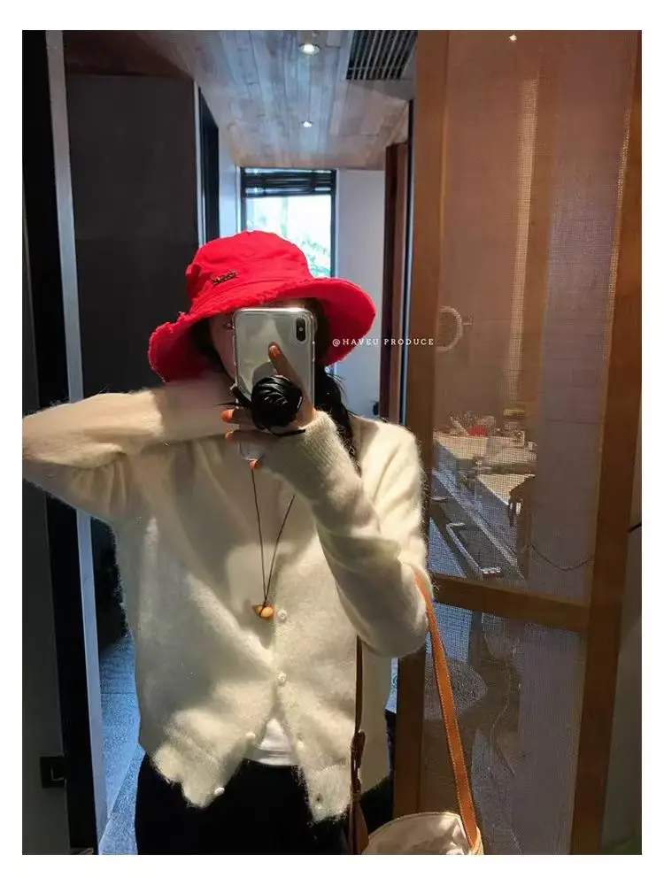 모헤어 라운드넥 크롭 가디건 상세 이미지 9
