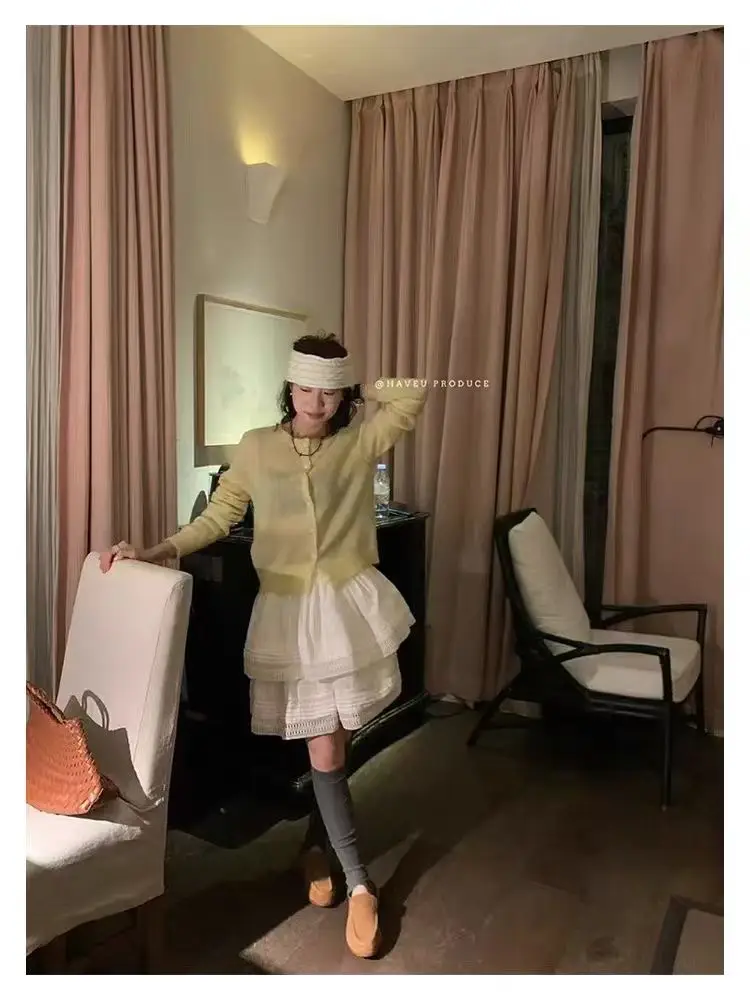모헤어 라운드넥 크롭 가디건 상세 이미지 11
