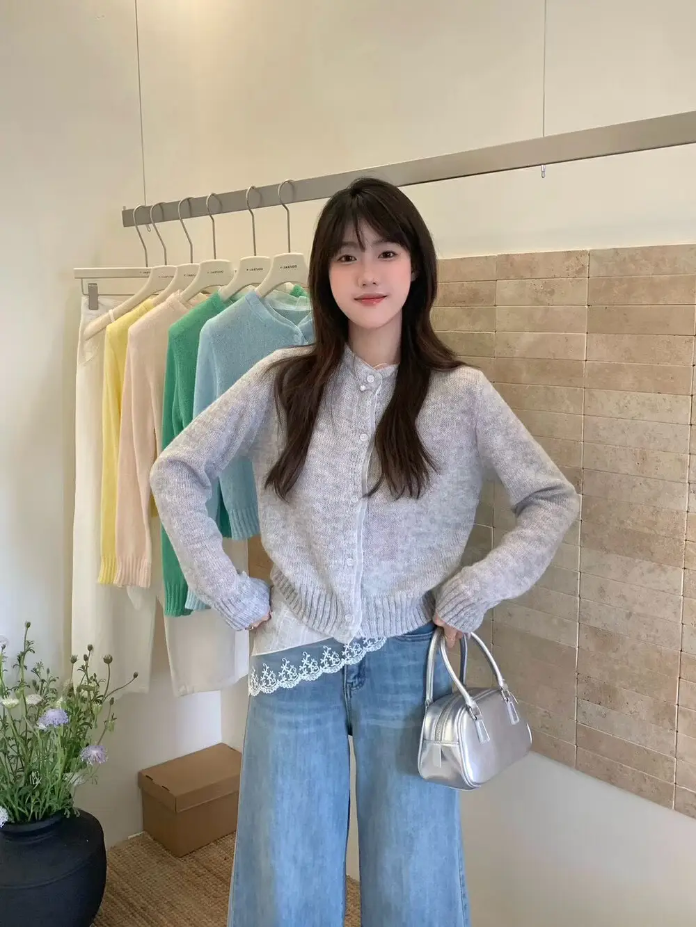 러블리 시스레이 니트 가디건 상세 이미지 3