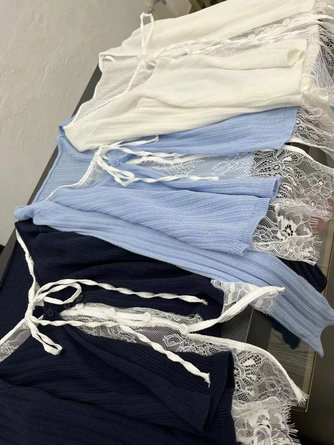 레이스 탈부착 가디건 티셔츠 상세 이미지 1