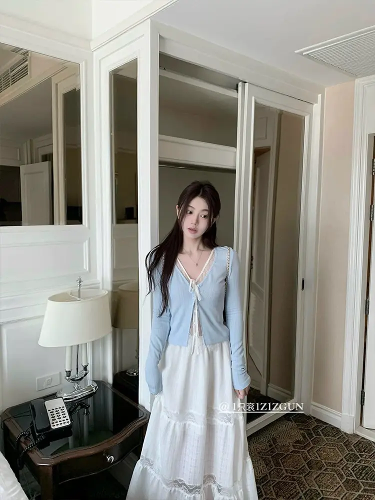 레이스 탈부착 가디건 티셔츠 상세 이미지 2
