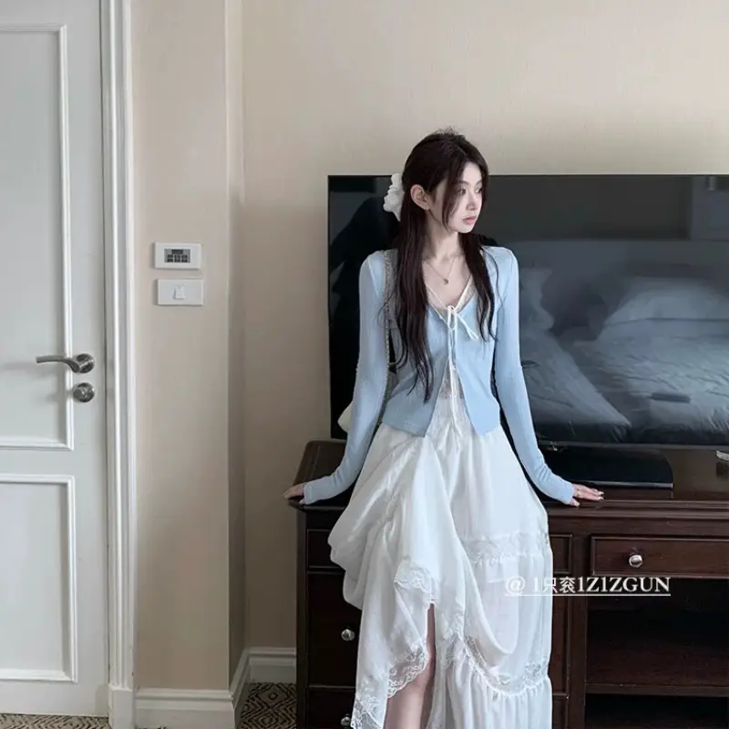 레이스 탈부착 가디건 티셔츠 상세 이미지 5