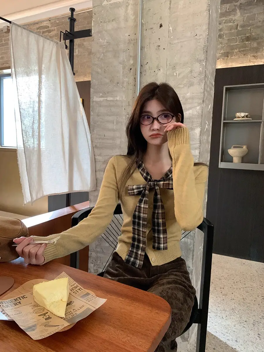 한국인기 레이어드 니트 가디건 상세 이미지 1