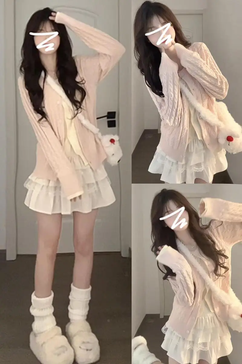 한국인기 레이어드 니트 가디건 상세 이미지 1