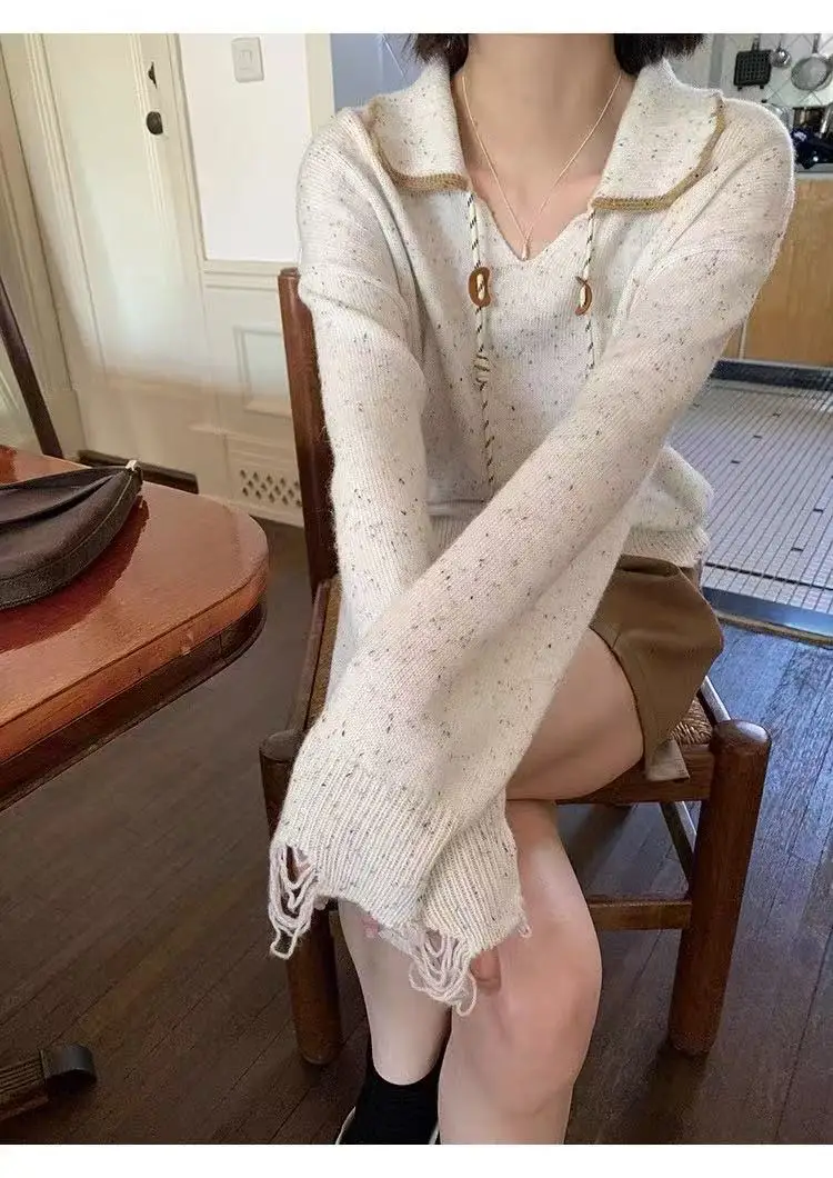 폴드 칼라 크롭 가디건 상세 이미지 8