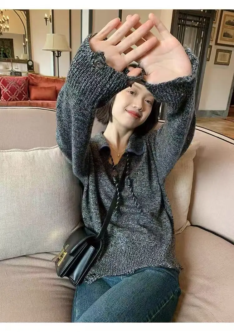 폴드 칼라 크롭 가디건 상세 이미지 9