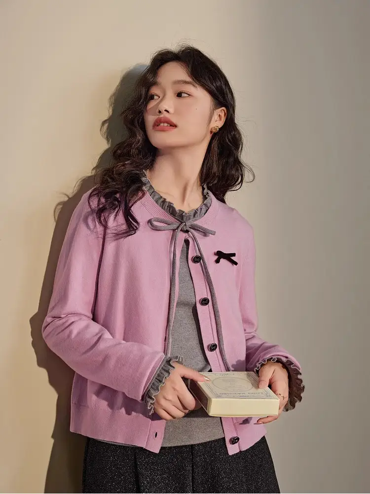 샤넬풍 니트 가디건 상세 이미지 2