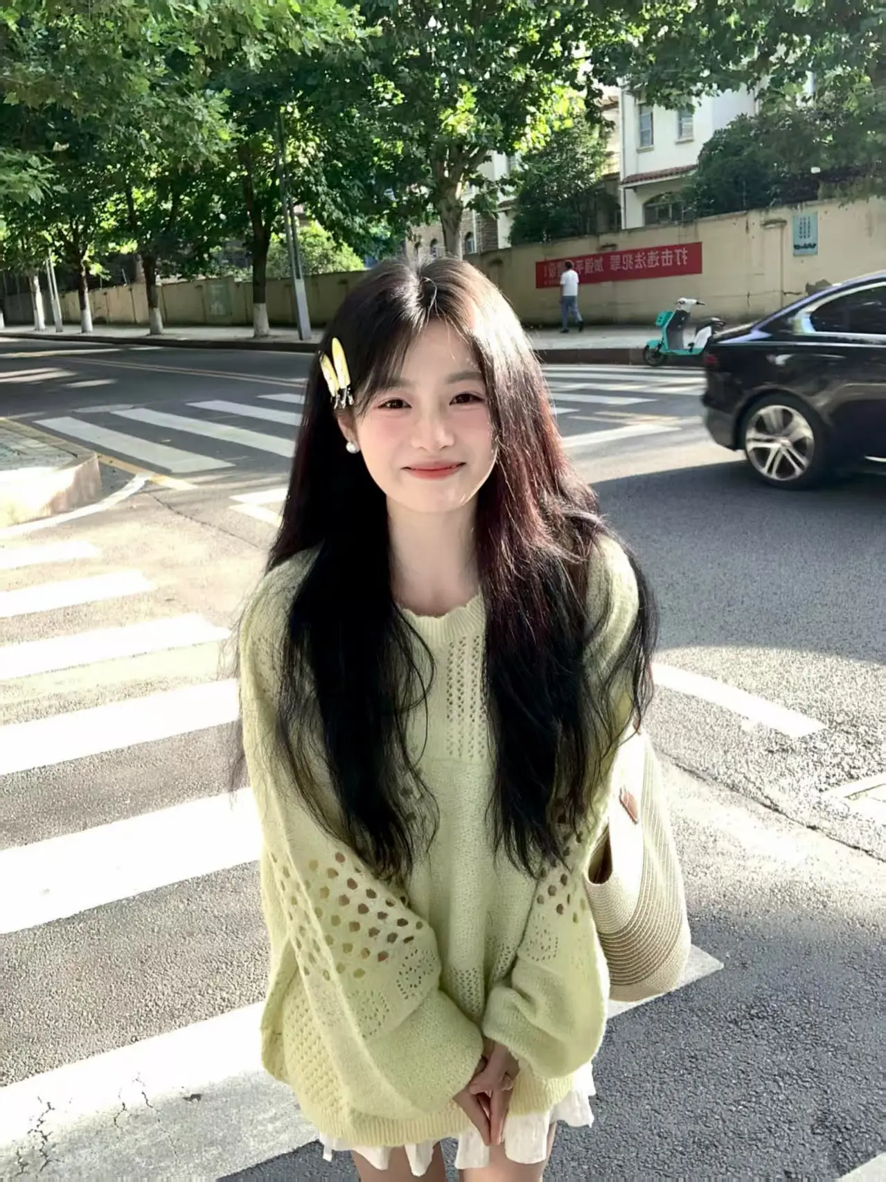 레이어드 니트 오프숄더 스웨터
