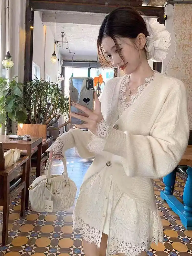 V넥 니트 가디건 상세 이미지 1