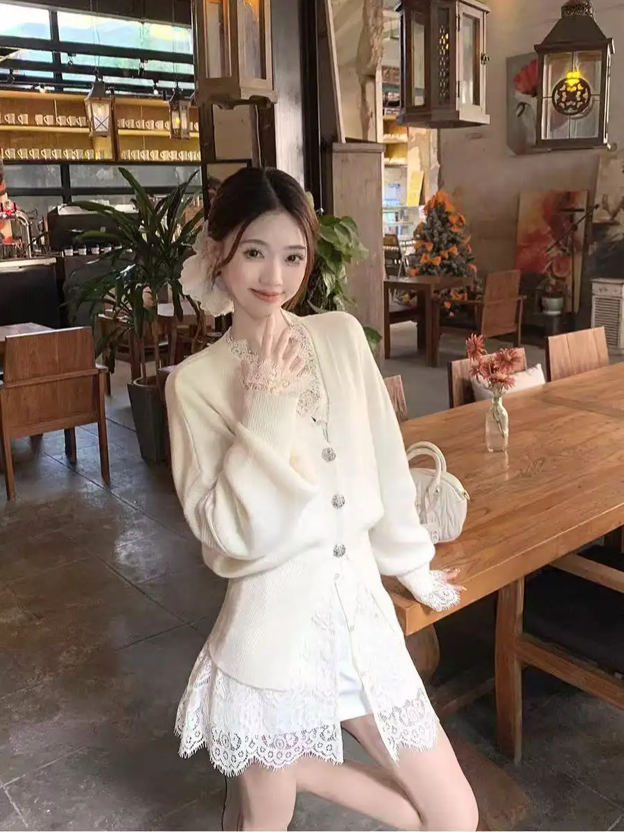 V넥 니트 가디건 상세 이미지 3