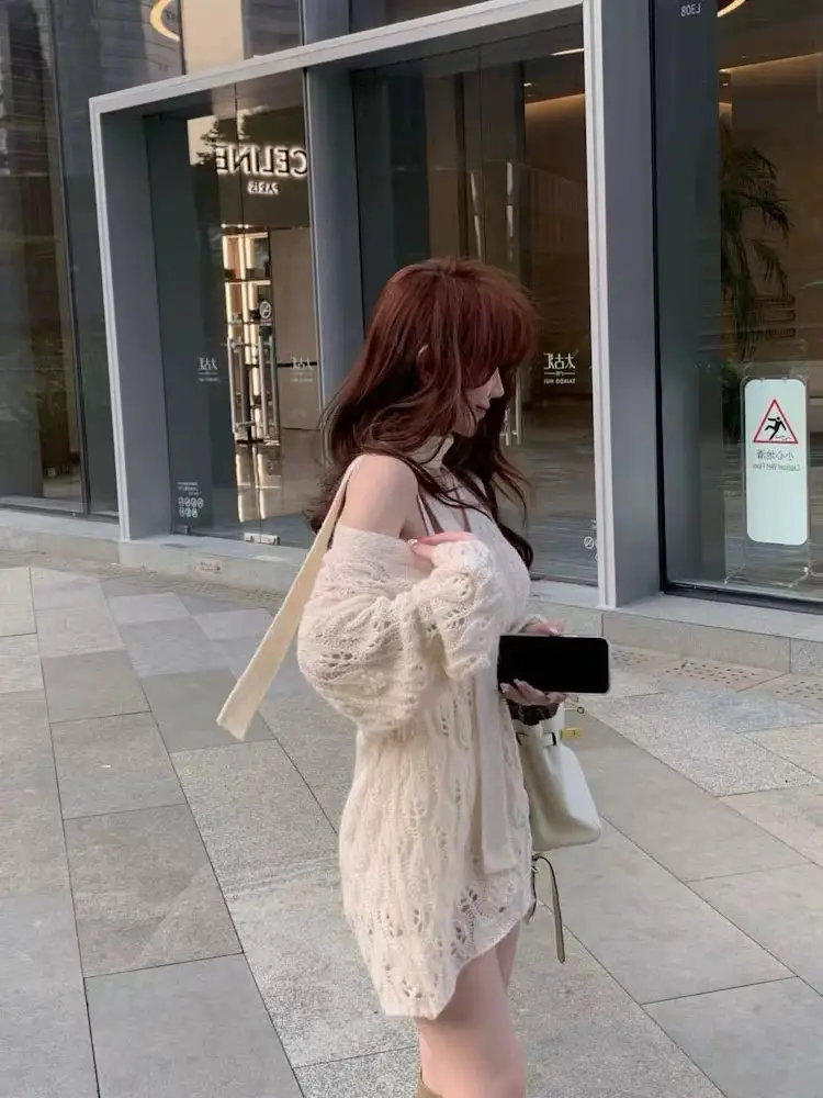 모헤어 오픈워크 니트 가디건 상세 이미지 2