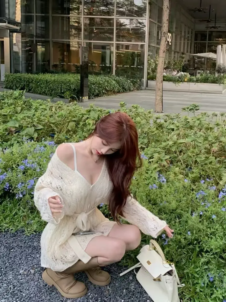 모헤어 오픈워크 니트 가디건 상세 이미지 3
