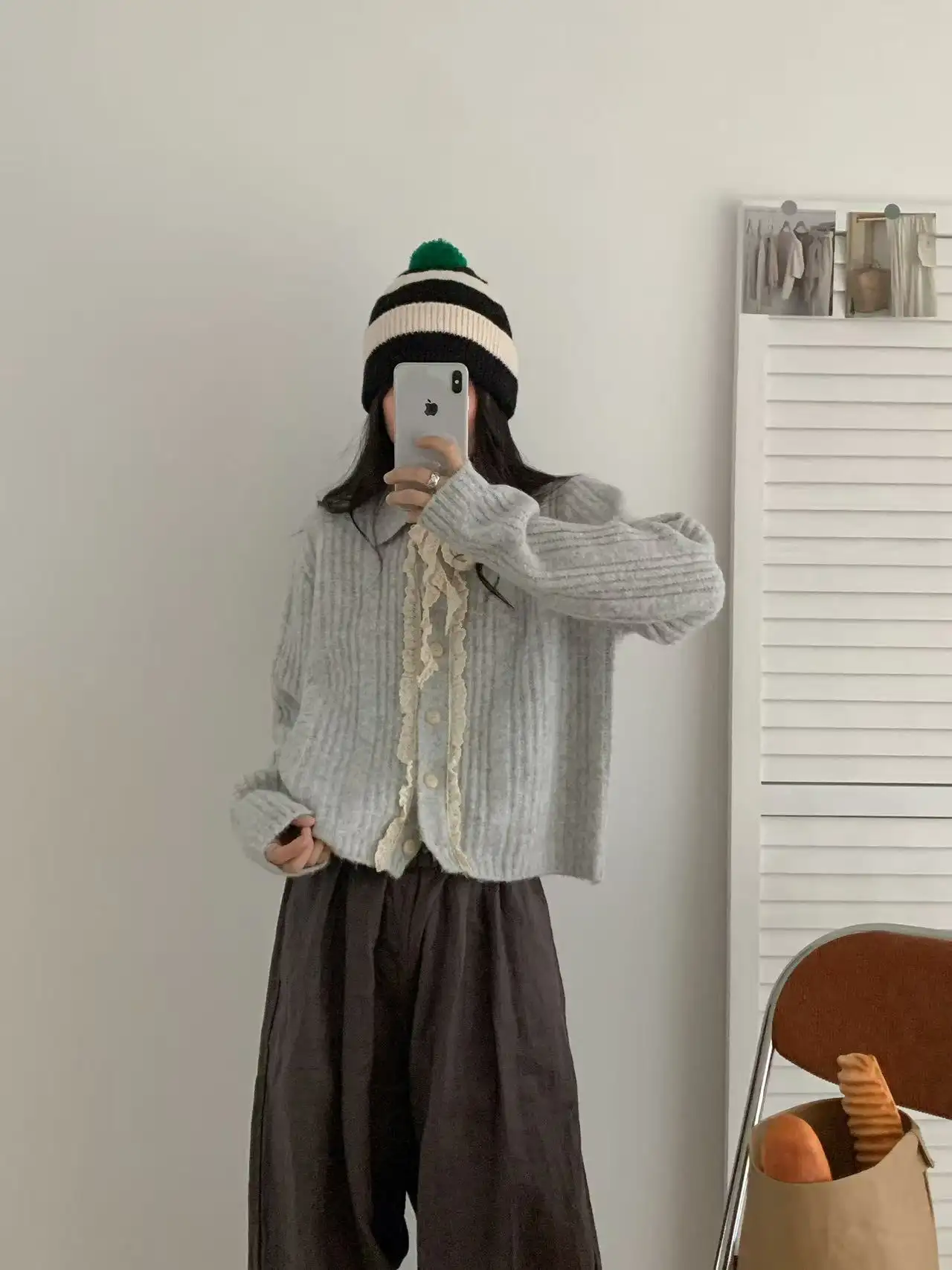 러플 끈 디테일 니트 상세 이미지 7