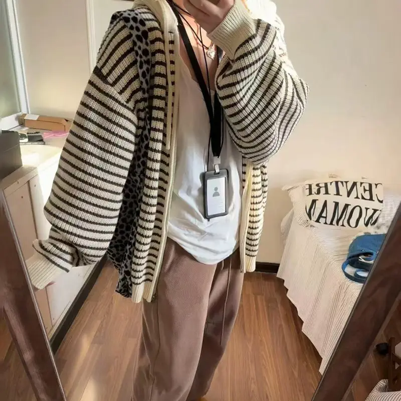 한국인기 후드 니트 가디건 상세 이미지 10