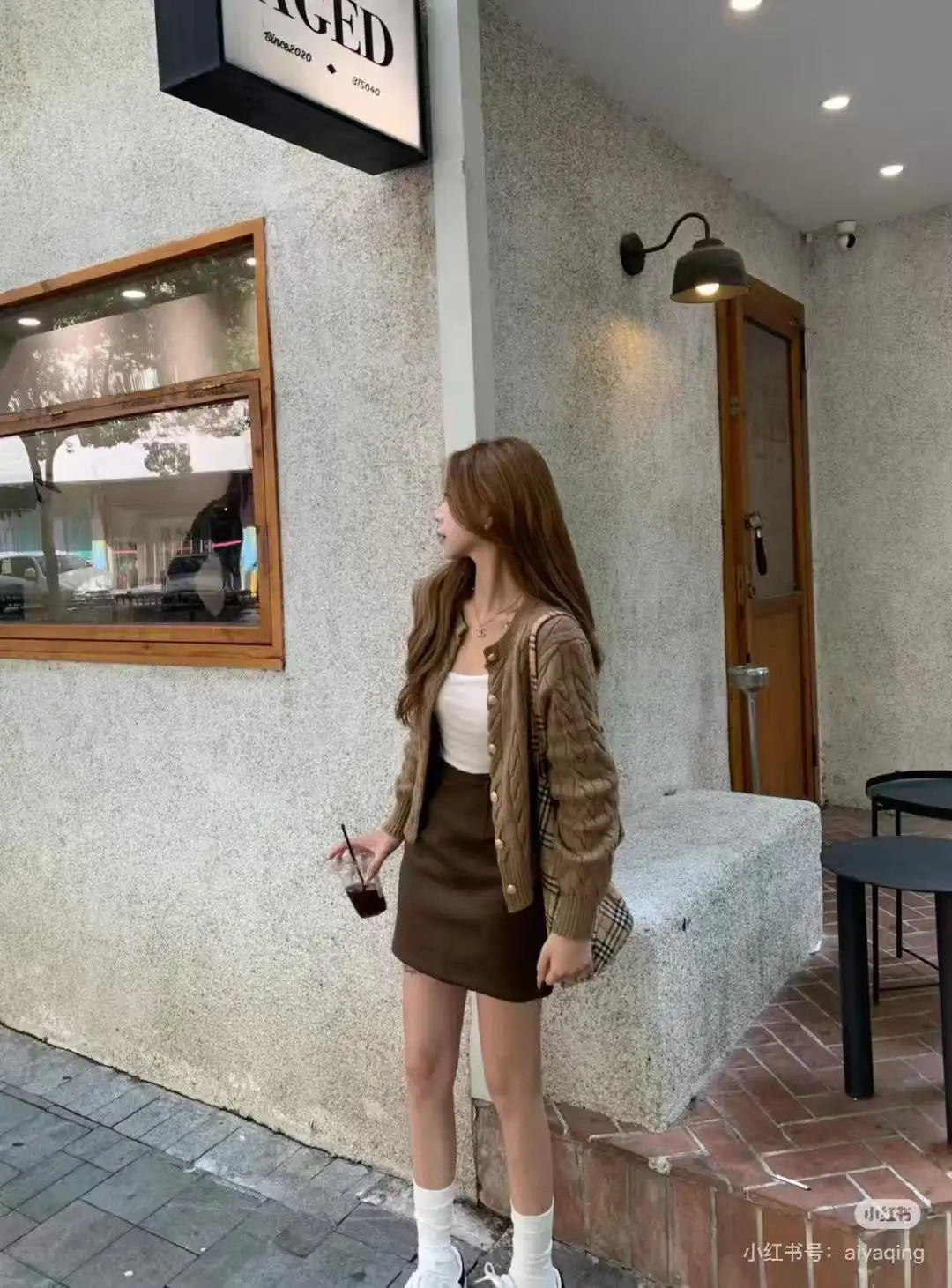 빈티지 루즈 긴소매 니트 아우터 상세 이미지 2