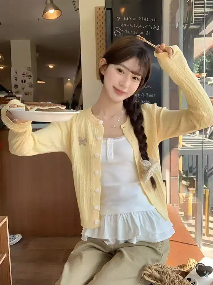리본 디테일 니트 가디건 상세 이미지 4