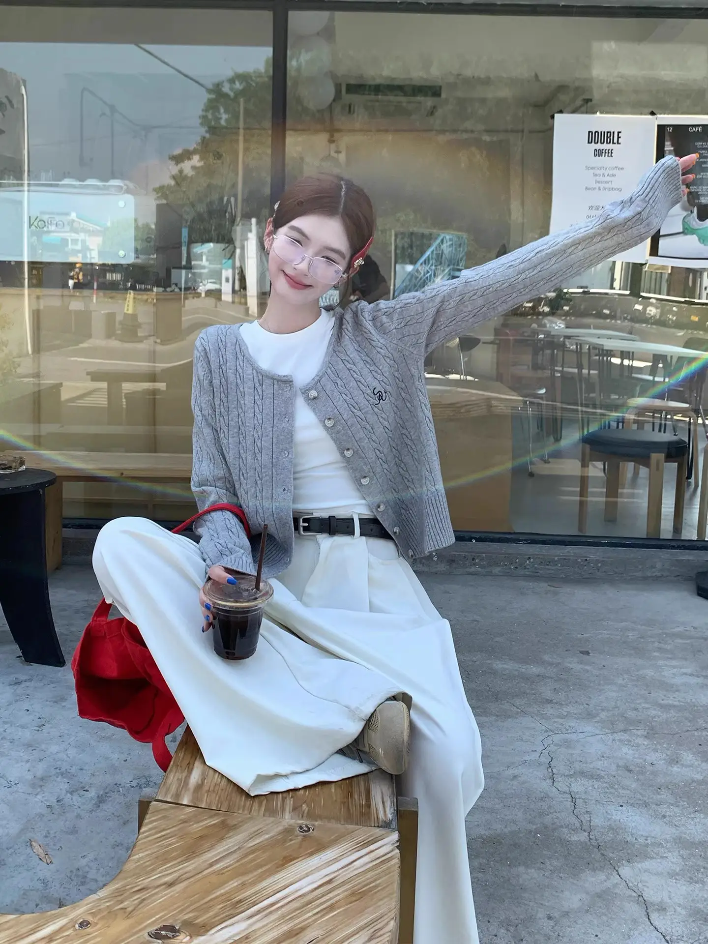 자수 니트 가디건 상세 이미지 3