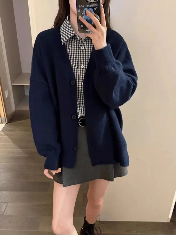 루즈핏 니트 카디건