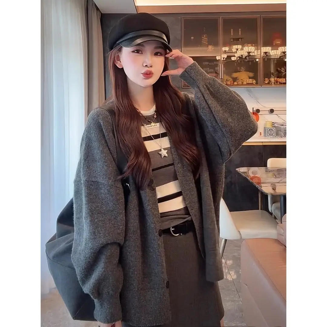 루즈핏 니트 카디건 상세 이미지 5