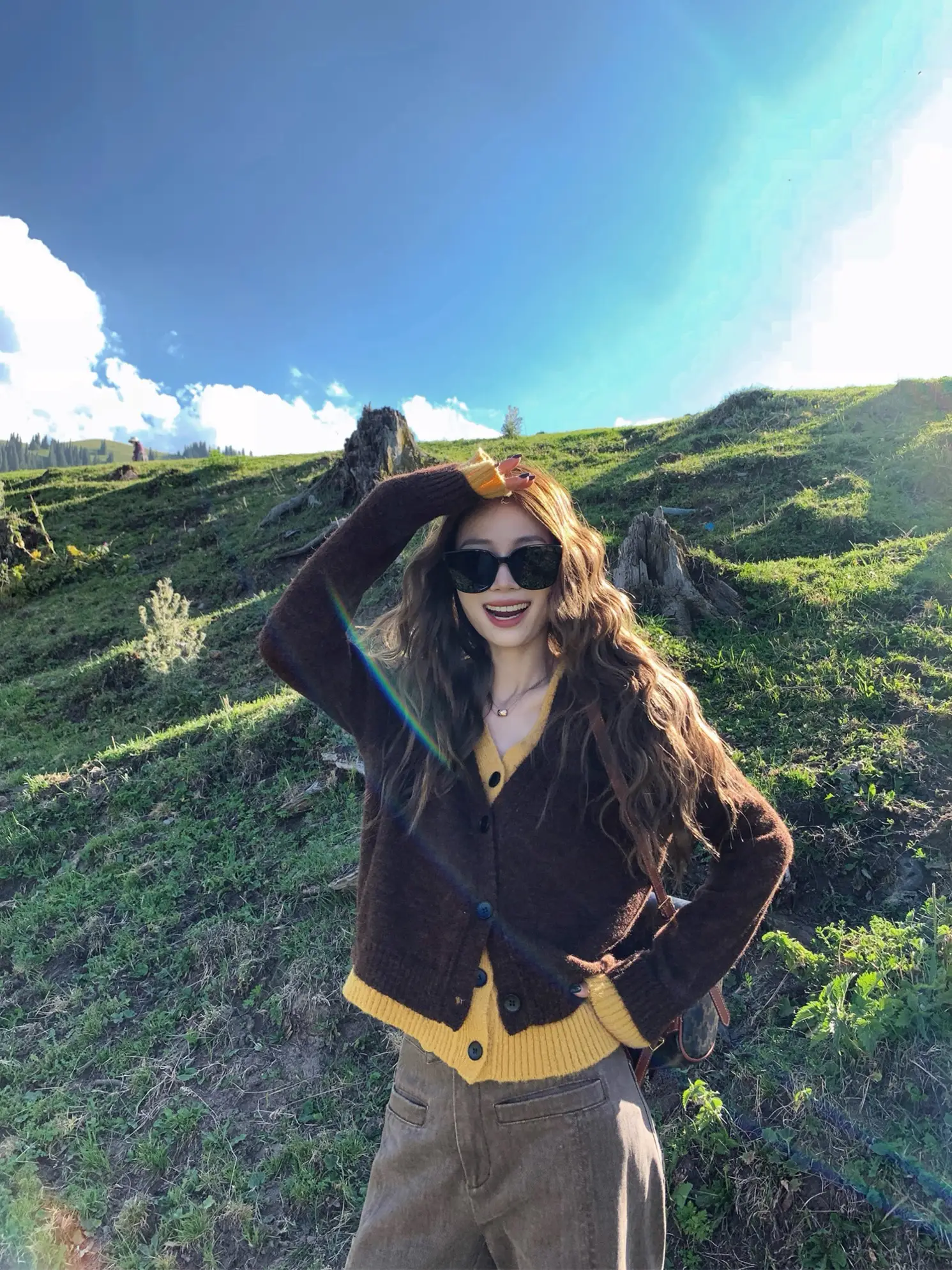 레이어드 룩 울 혼방 가디건 상세 이미지 2