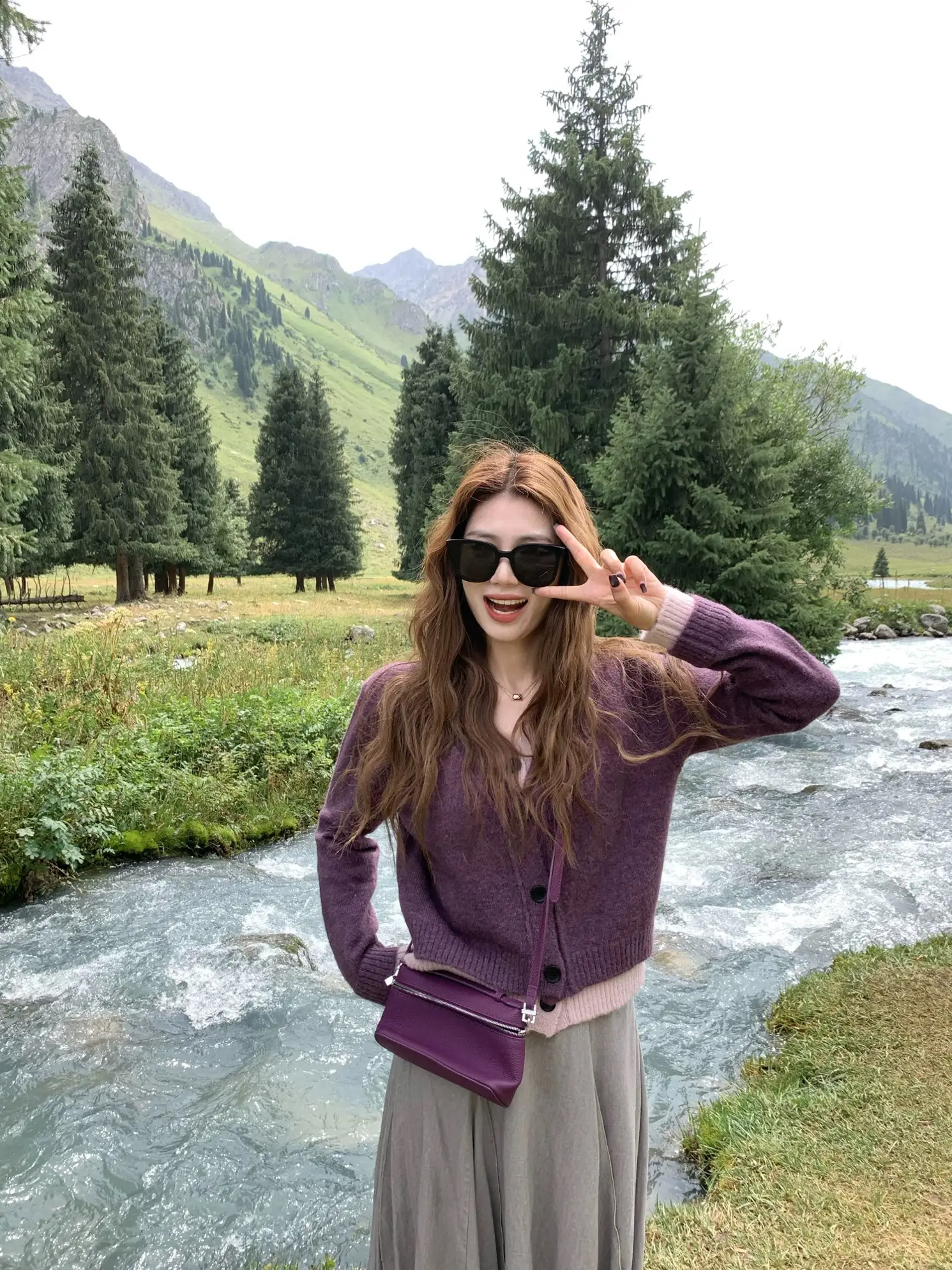레이어드 룩 울 혼방 가디건 상세 이미지 3