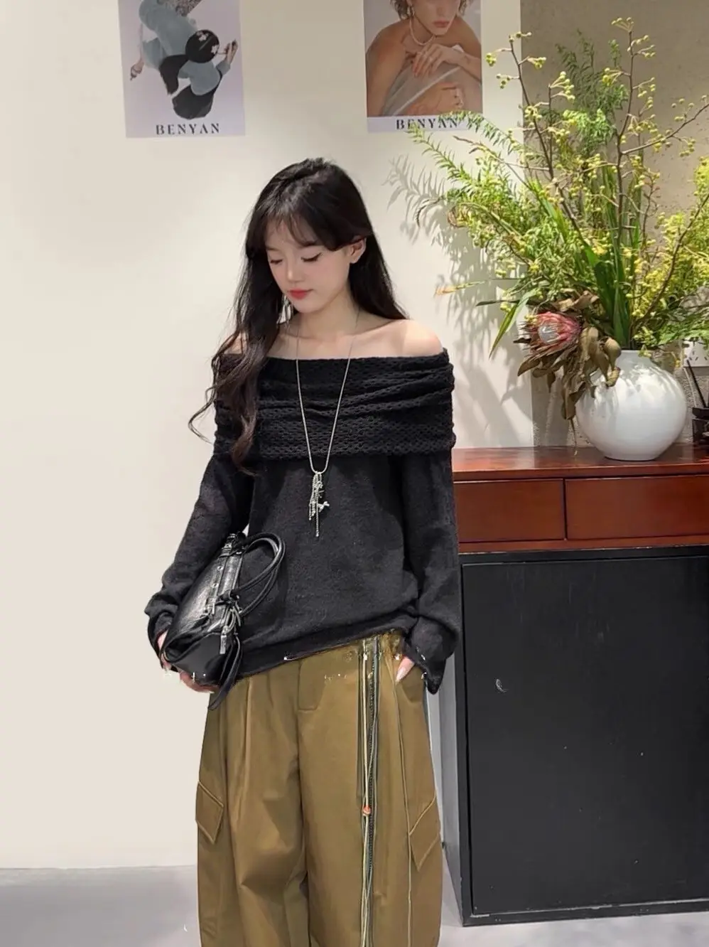 오프숄더 니트 상세 이미지 2