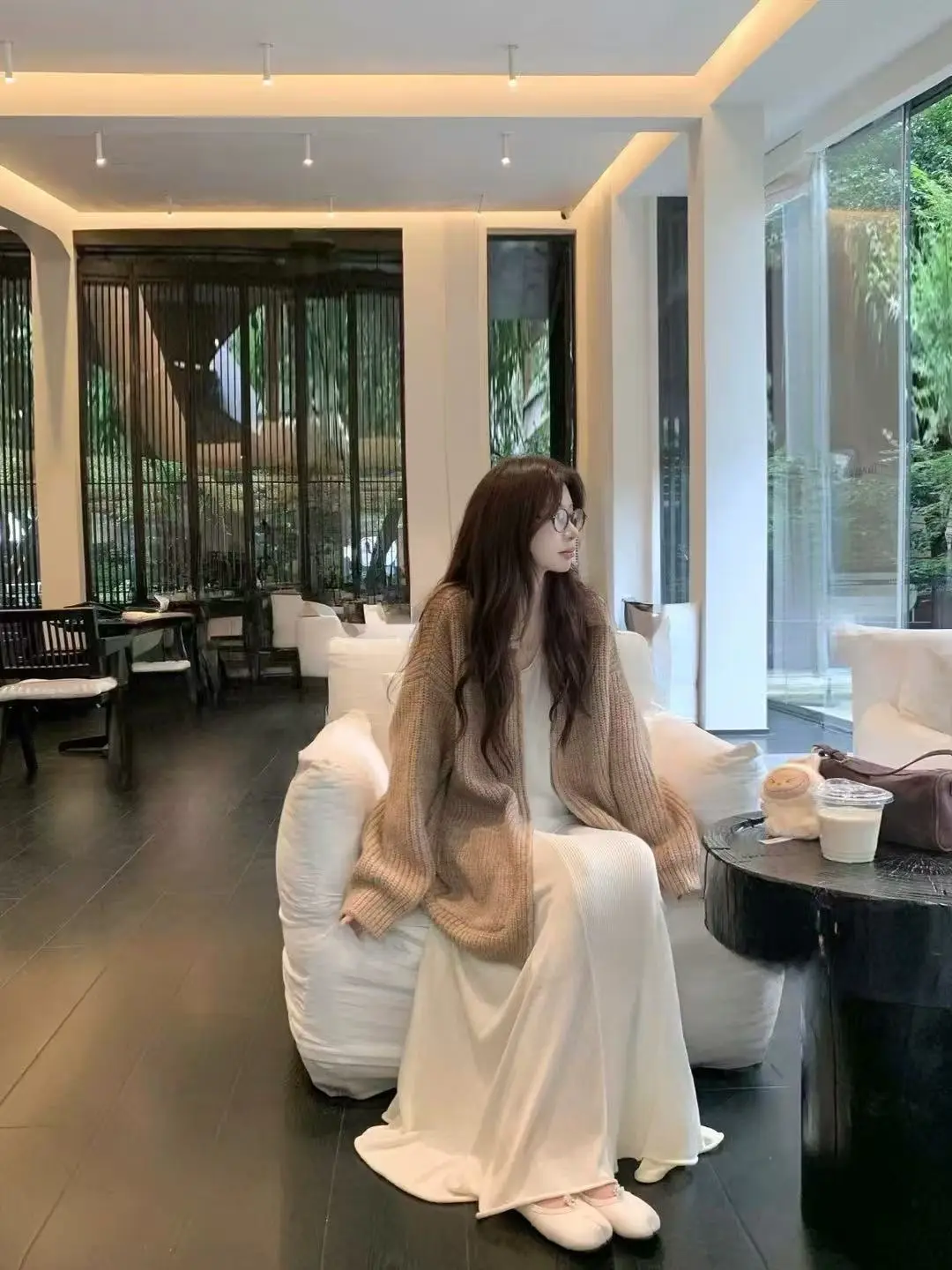 폴드 칼라 지퍼 니트 아우터 상세 이미지 2