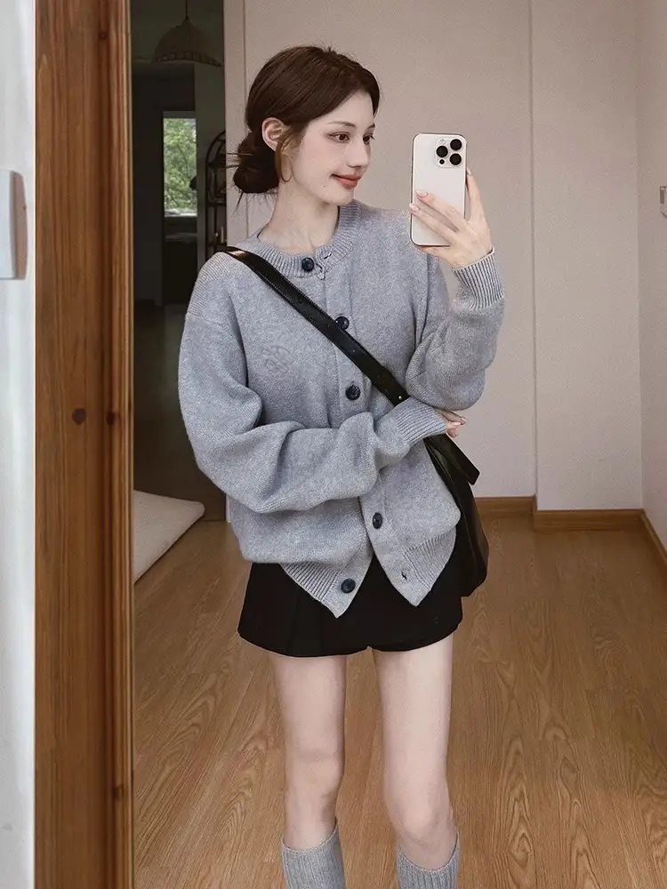 한국인기 루즈핏 긴소매 가디건 상세 이미지 1