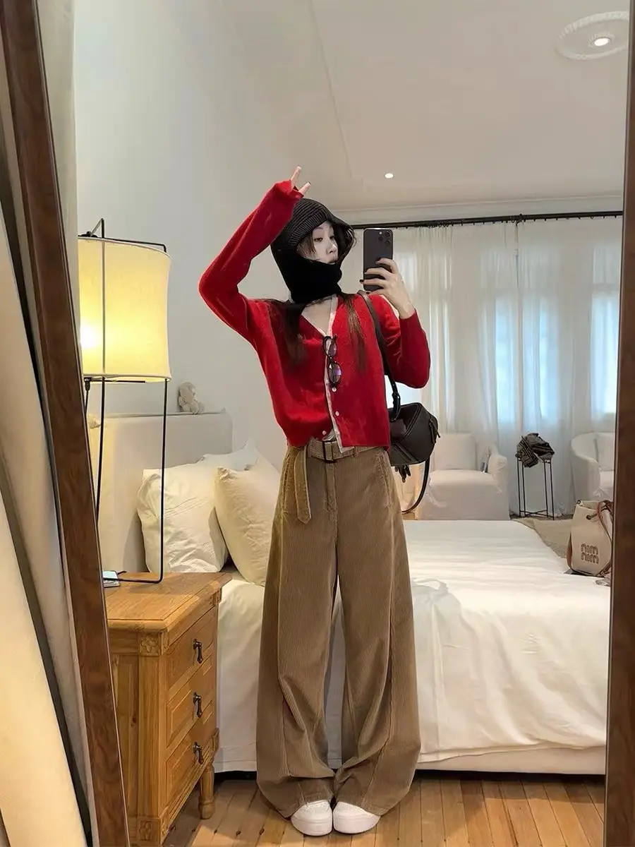 한국인기 루즈핏 V넥 니트 가디건 상세 이미지 11