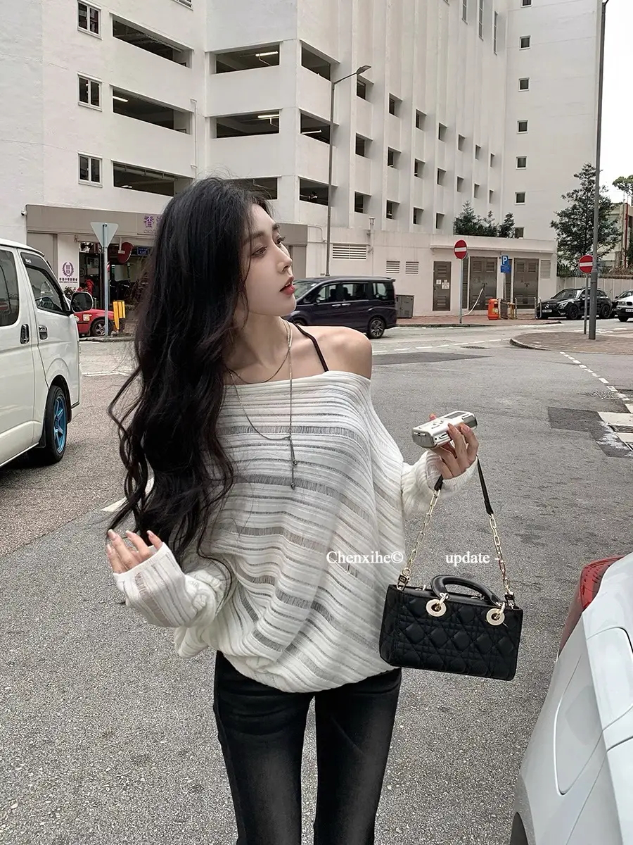 드롭 숄더 니트 긴소매 상세 이미지 1