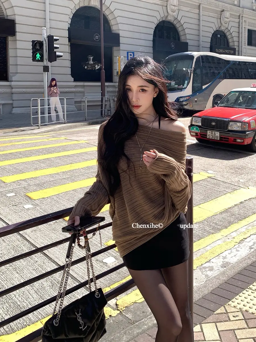 드롭 숄더 니트 긴소매 상세 이미지 4