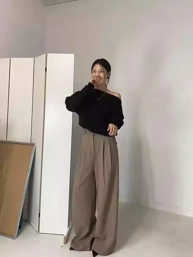 오프숄더 긴소매 스트라이프 니트 상세 이미지 6